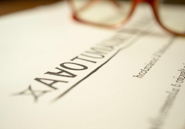 Close-up of a legal contract with a focus on clauses